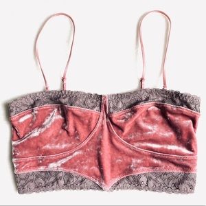 Free People Bandeau tube bra purple velvet lace